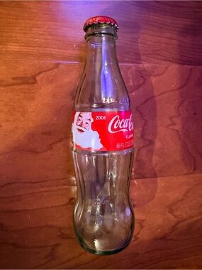 Vintage 2006 Coca-Cola 75th Anniversary Santa Glass Bottle with Original Cap